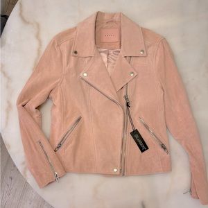 Blank NYC Suede Leather Jacket in Blush Pink